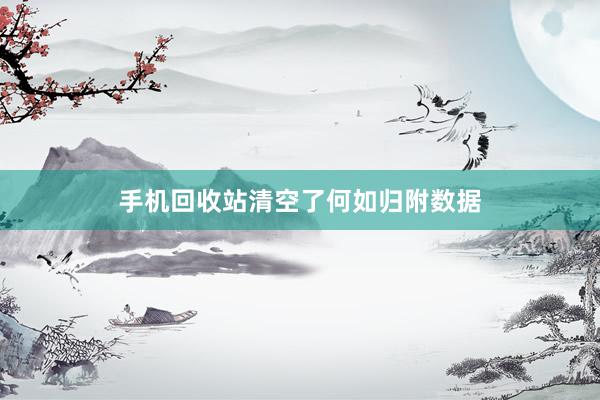 手机回收站清空了何如归附数据