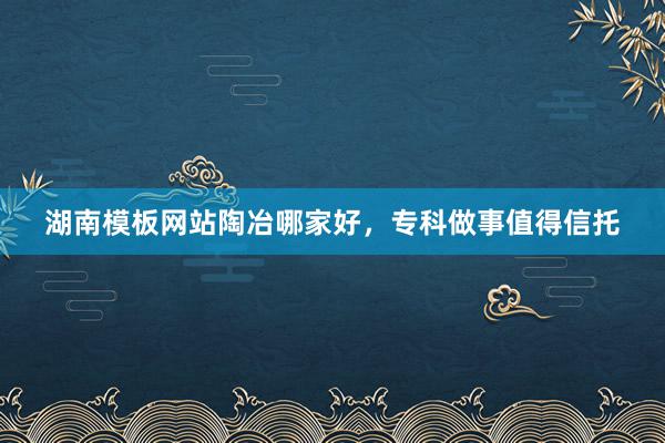 湖南模板网站陶冶哪家好，专科做事值得信托