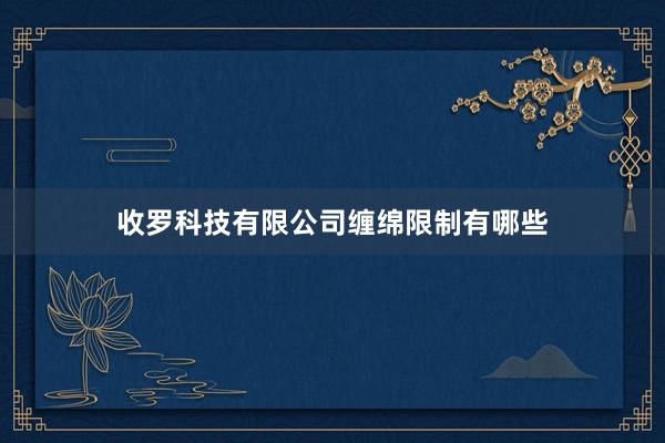 收罗科技有限公司缠绵限制有哪些